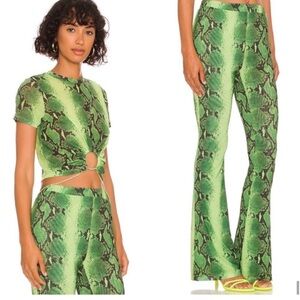 Cult Gaia x Bratz Green Ombré Snakeskin Nevra Top Sz M & Sheridan Bottom Sz S